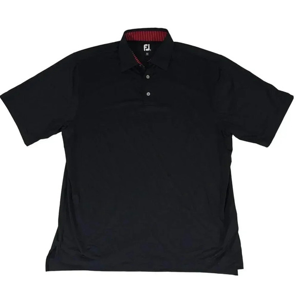 FootJoy FJ Men's Golf Polo Shirt Black Size XL Lightweight Moisture Wicking - Picture 1 of 5
